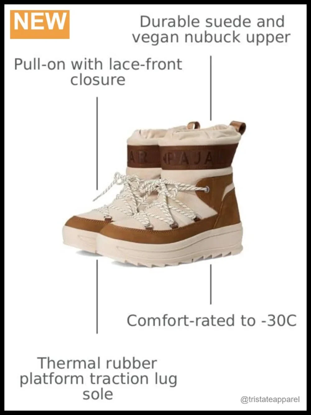 PAJAR Galaxy Suede Waterproof Ankle Boots Comfort Rated -30C Pull-On